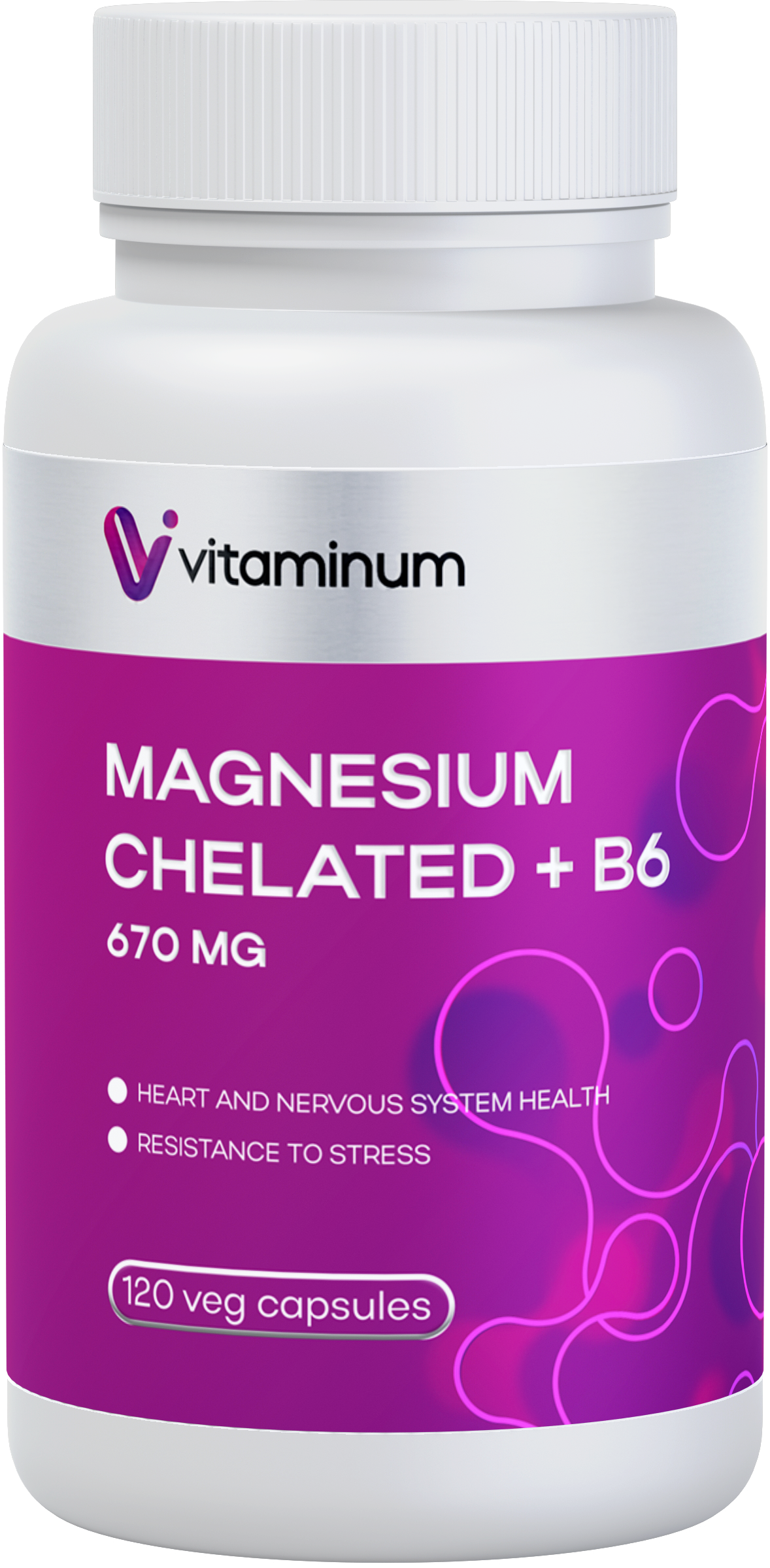  Vitaminum МАГНИЙ ХЕЛАТ + витамин В6 (670 MG) 120 капсул 800 мг  в Янауле